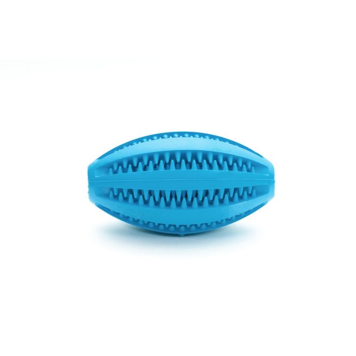 Gloria Pelota Rugby Dental para Perro Talla L 9 cm. Juguete Masticable de Goma Flexible Antisarro con Hendiduras para Premios y Ansiedad. Color Surtido. 2