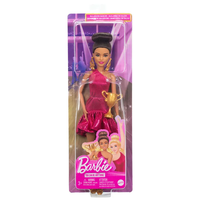Barbie Muñeca Bailarina de Salón Morena con Trofeo y Accesorios JFR09 5
