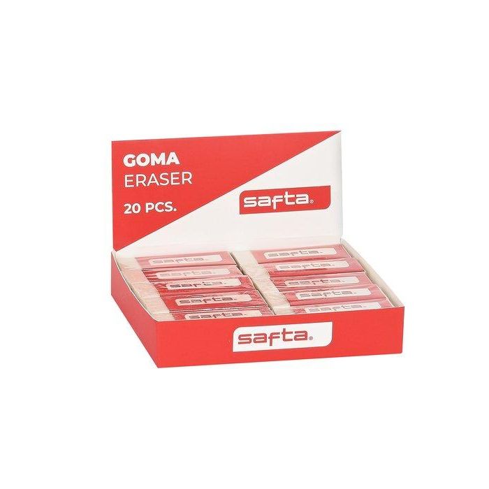 Goma De Borrar Safta Pvc Expositor De 20
