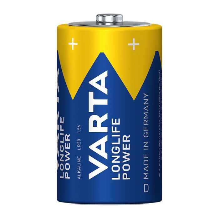 Pilas Alcalinas Varta LR20 D Longlife Power 2uds - Energía Potente para Juguetes y Linternas - Ref: 4920121412 2 Pilas Alcalinas Varta LR20 D Longlife Power 2uds - Energía Potente para Juguetes y Linternas - Ref: 4920121412 2