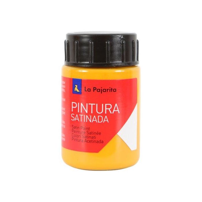 La Pajarita Témpera Escolar Satinada - Bote 35 mL Amarillo Medio L-27 - Pintura para Manualidades