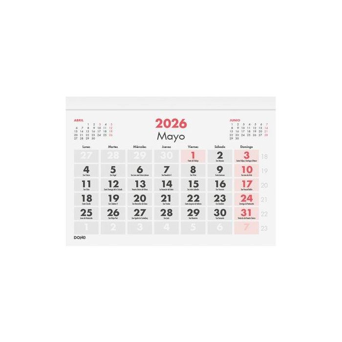 Calendario (2026) Dohe Faldilla Dohe Mensual Numeros Grandes 105X150