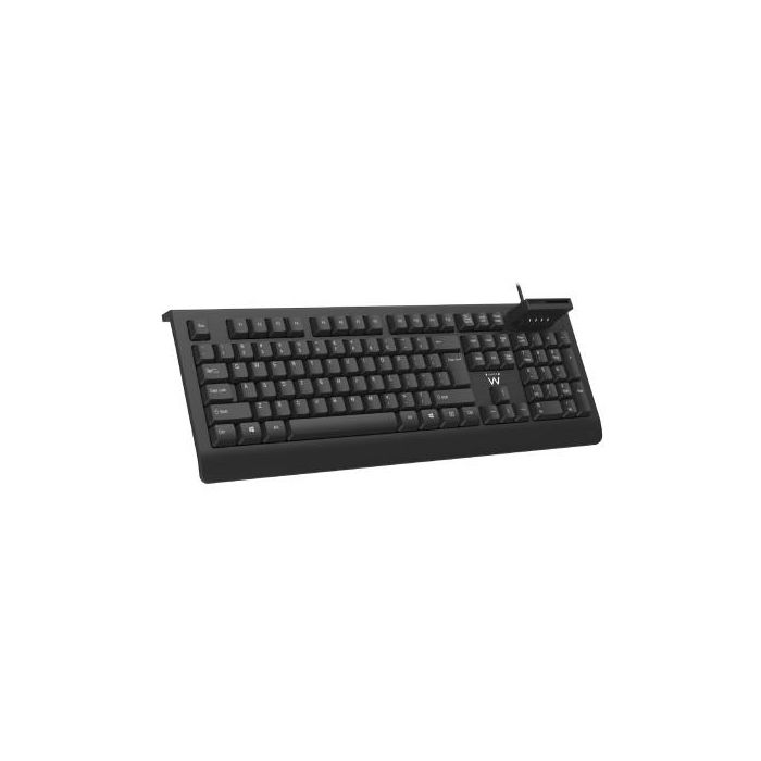 Ewent EW3286 Teclado de Seguridad Universal con Lector de Tarjetas Inteligentes USB Alámbrico QWERTY Español Negro 1