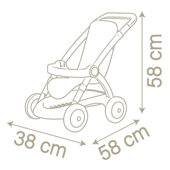 Baby Nurse Cochecito para Muñecas con Mango de 58 cm y Arco de Seguridad. Ideal para Niños +18 Meses. 2 Baby Nurse Cochecito para Muñecas con Mango de 58 cm y Arco de Seguridad. Ideal para Niños +18 Meses. 2