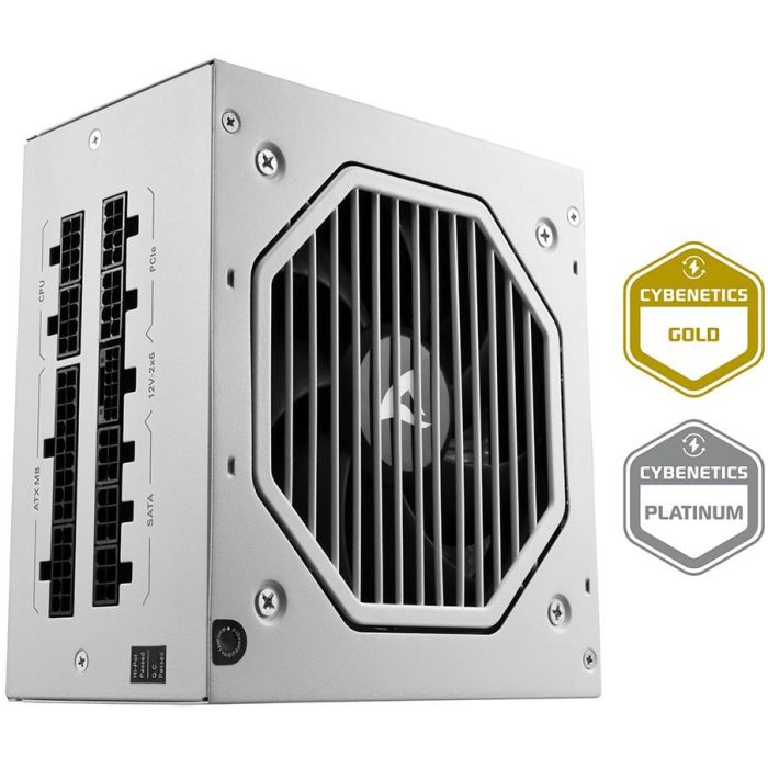 Sharkoon Rebel P20 Fuente Alimentación 1200W ATX 3.1 Blanca Modular para PC 12cm Ventilador FDB 1