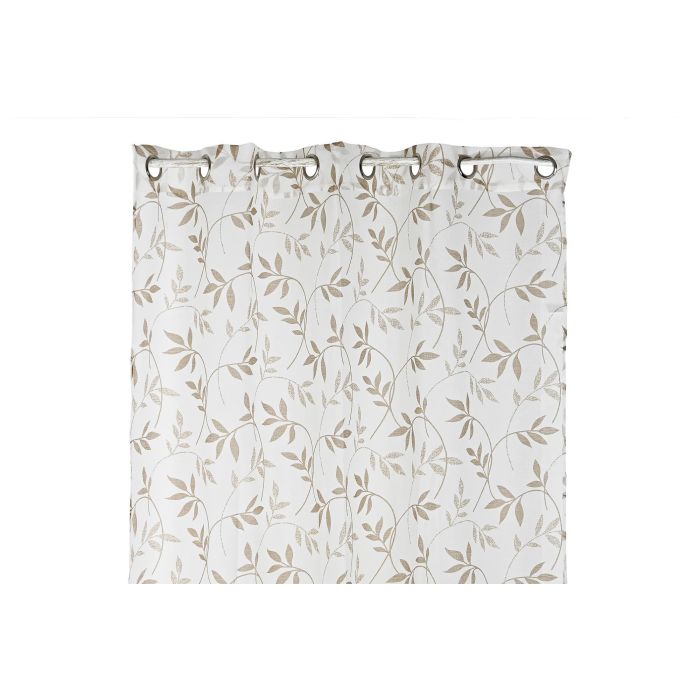 DKD Home Decor Cortina Shabby con Diseño de Hojas Marrón Claro 270x140 cm Poliéster, Pack 2 Unidades 1 DKD Home Decor Cortina Shabby con Diseño de Hojas Marrón Claro 270x140 cm Poliéster, Pack 2 Unidades 1