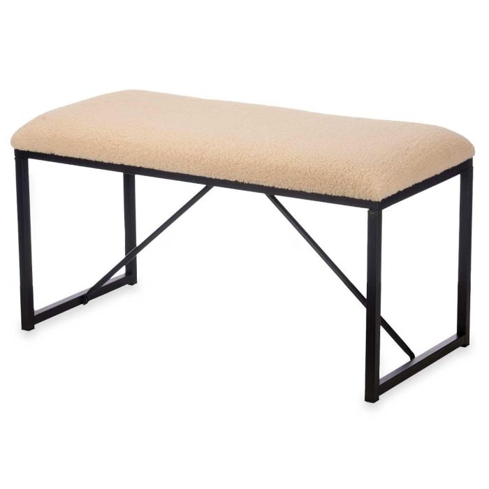 Banco Borreguito Beige Giftdecor 81x42x38 cm - Metal y Tela 1 Banco Borreguito Beige Giftdecor 81x42x38 cm - Metal y Tela 1