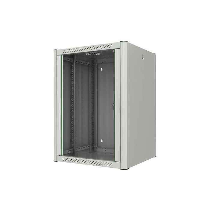 Lanview 19'' Rack Cabinet 16U 60x56cm Mural Pro con Puerta Cristal Templado, Paneles Laterales Desmontables y Ventilación Lanview 19'' Rack Cabinet 16U 60x56cm Mural Pro con Puerta Cristal Templado, Paneles Laterales Desmontables y Ventilación