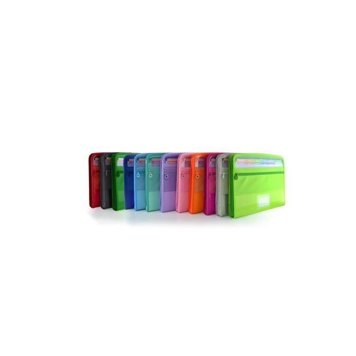 Clasificador Acordeon Office Box Vision Pp A4+ 12 Dptos. Con Cremallera Colorline (9 Colores)