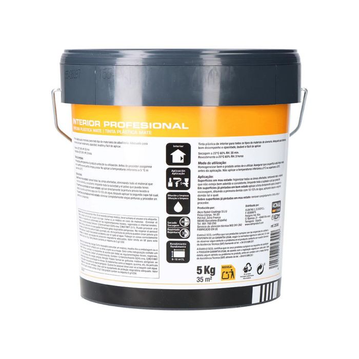 Pintura plástica interior blanca 5 kg 1 Pintura plástica interior blanca 5 kg 1