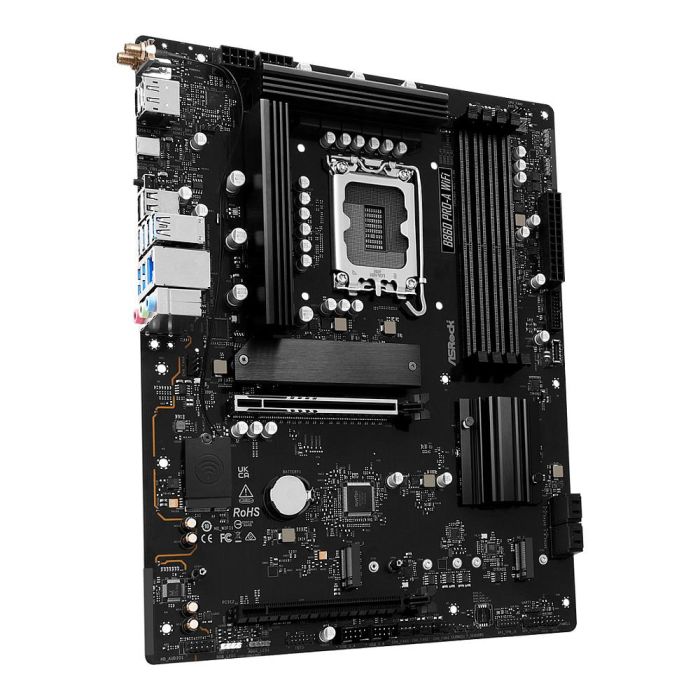 ASRock Placa Base B860 Pro-A WiFi LGA 1851 ATX DDR5 HDMI/DP Wi-Fi 6E Bluetooth 5.3 para PC 3