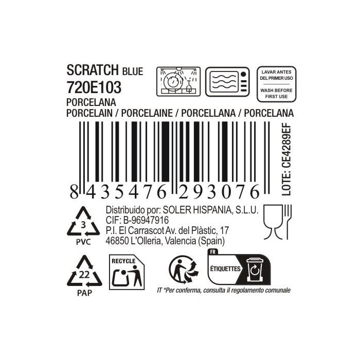 La Mediterranea Bandeja Oval 31 x 17.5 x 2.8 cm Scratch Blue (8 Unidades) 3