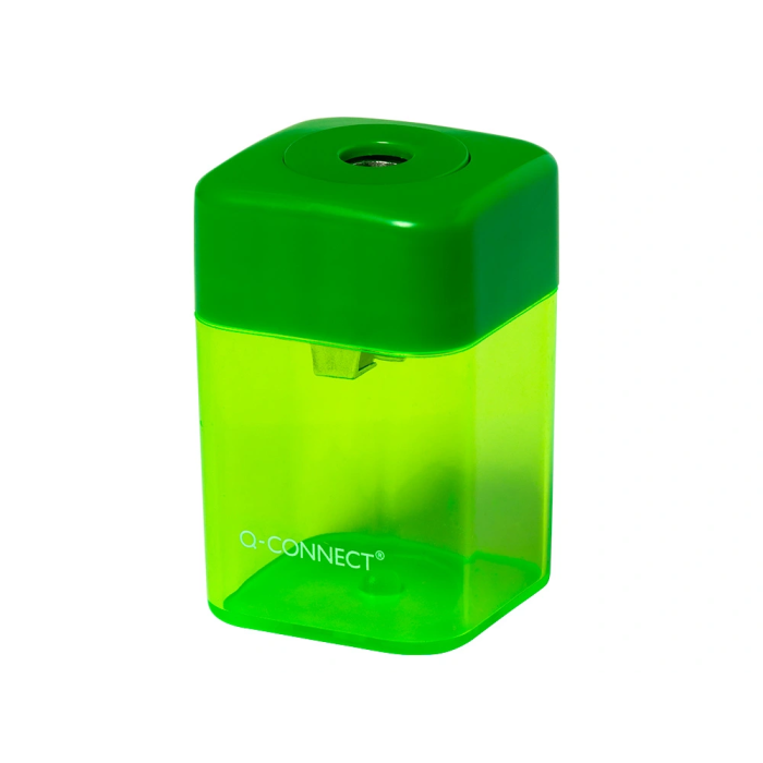 Q-connect Sacapuntas Metálico 1 Uso con Depósito para Virutas Colores Surtidos 1