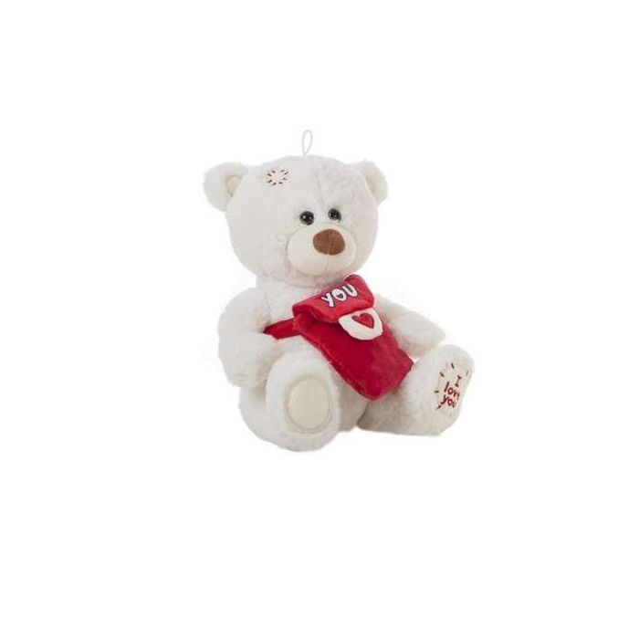 Peluche oso blanco mensajero 25cm.