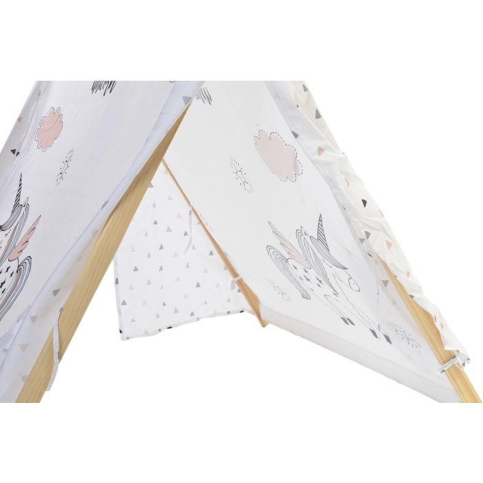 DKD Home Decor Tipi Infantil 110 x 106 x 110 cm Algodon y Madera con Estampado de Unicornio 3
