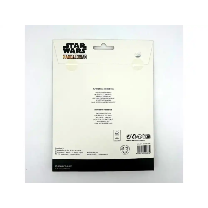 Wondee Alfombrilla Ratón Gel Ergonómica Mandalorian Grogu Star Wars Antideslizante Cómoda Lavable 250x20x230 mm 8