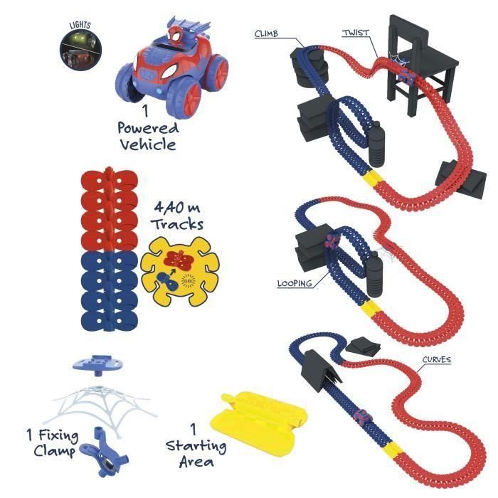 Set de descubrimiento Spidey Flextreme - Baterías incluidas - 184 pistas flexibles y 1 vehículo 4 Set de descubrimiento Spidey Flextreme - Baterías incluidas - 184 pistas flexibles y 1 vehículo 4
