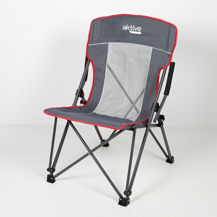 Silla de Camping Plegable Aktive Gris 59 x 97 x 68 cm (2 Unidades) 1