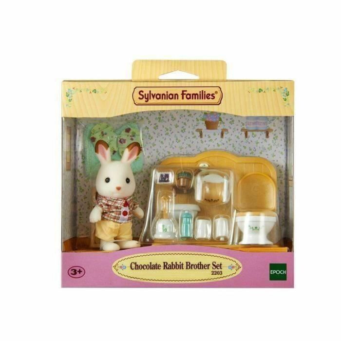 Sylvanian Families 5015 Accesorios de Baño con Figura Chocolate Rabbit Boy, 16 Piezas, para Casa de Muñecas, Edad +3 2 Sylvanian Families 5015 Accesorios de Baño con Figura Chocolate Rabbit Boy, 16 Piezas, para Casa de Muñecas, Edad +3 2