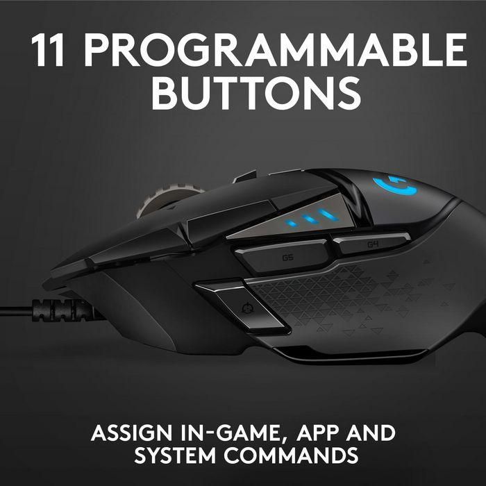 Logitech 910-005470 Ratón Gaming G502 Hero 25600 DPI RGB LIGHTSYNC, 11 Botones Programables, Peso Ajustable y Negro 12 Logitech 910-005470 Ratón Gaming G502 Hero 25600 DPI RGB LIGHTSYNC, 11 Botones Programables, Peso Ajustable y Negro 12