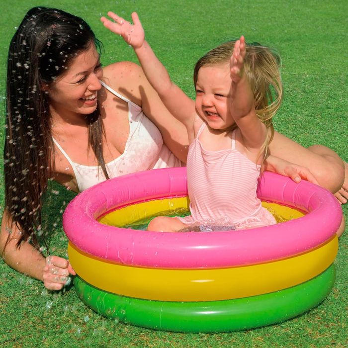 Piscina hinchable 3 aros colores con suelo hinchable (capacidad 28 litros) (1/3 años)61x22 cm - modelos surtidos 1 Piscina hinchable 3 aros colores con suelo hinchable (capacidad 28 litros) (1/3 años)61x22 cm - modelos surtidos 1