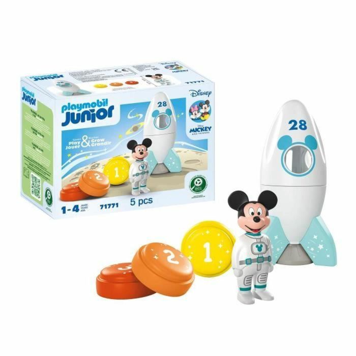 Playmobil 71771 Junior - Set Mickey Astronauta con Cohete Disney, Juguete de Construcción de 5 Piezas para Niños a Partir de 12 Meses 4 Playmobil 71771 Junior - Set Mickey Astronauta con Cohete Disney, Juguete de Construcción de 5 Piezas para Niños a Partir de 12 Meses 4