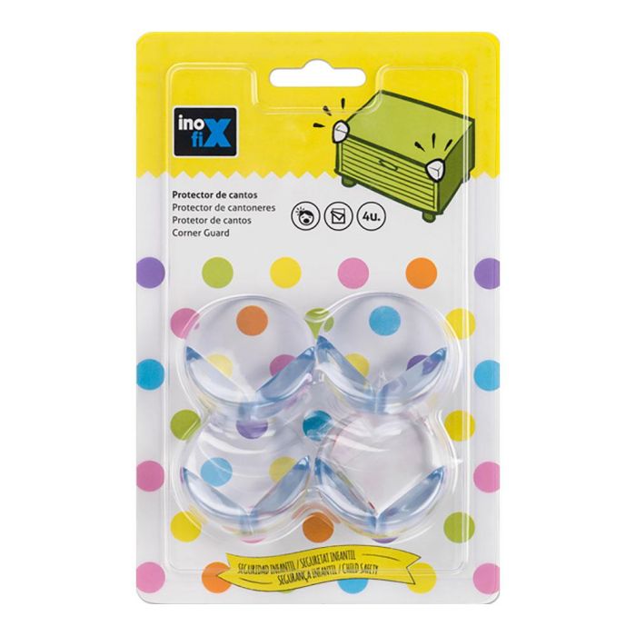 Inofix Protector cantos transparente 5000-0-001 (blister 4 unid.) Protector de cantos adhesivo PVC flexible para golpes 1