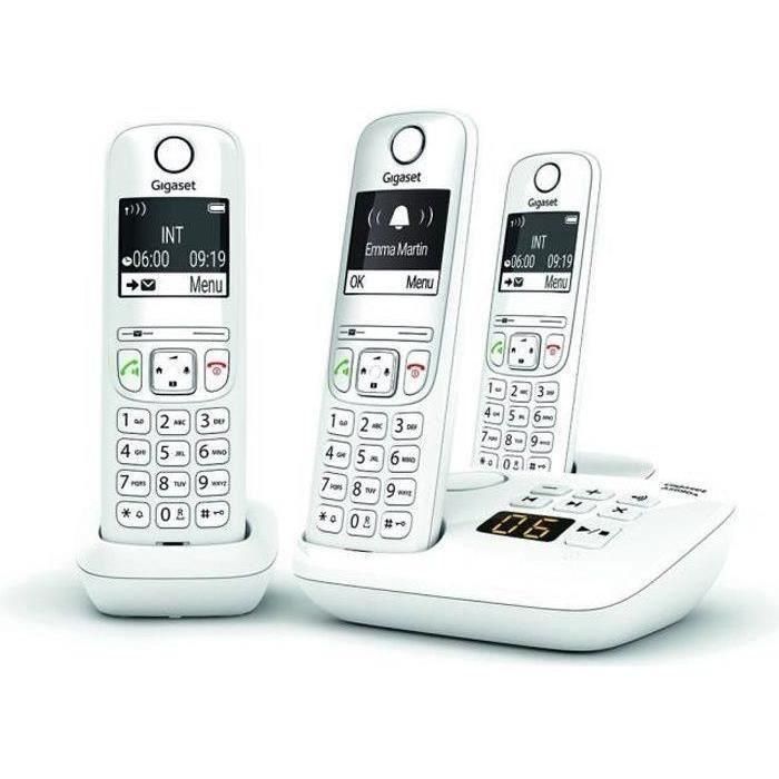 Gigaset AS690 A Trio Teléfono Fijo Inalámbrico (3 Terminales) Blanco