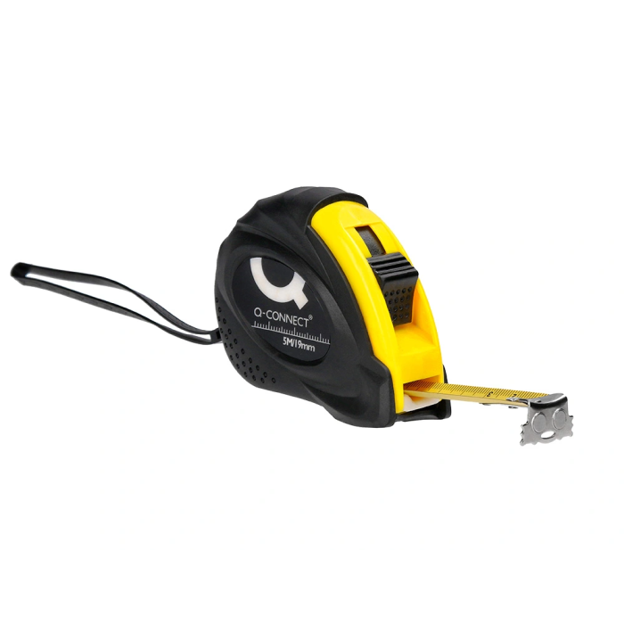 Q-connect Flexometro con Freno Material Antichoque 19 mm Ancho Longitud 5 mt 4