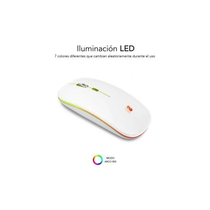 SUBBLIM Raton LED Dual Flat Mouse White