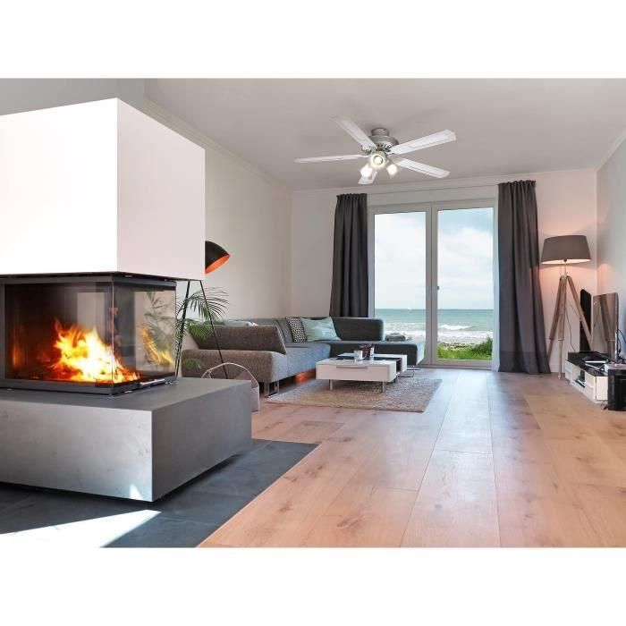 Farelek Ventilador de Techo Baleares Ø 132 cm, reversible, 5 aspas blancas/bastones, con iluminación 3 tulipanes 60W E27 1 Farelek Ventilador de Techo Baleares Ø 132 cm, reversible, 5 aspas blancas/bastones, con iluminación 3 tulipanes 60W E27 1