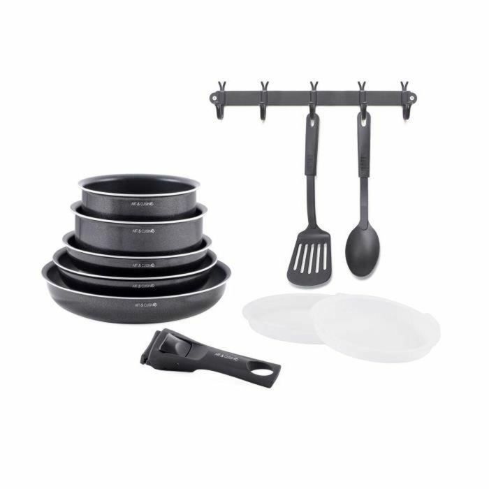 Art & Cuisine AC1083 Batería de Cocina de Aluminio, 10 Piezas, Negro, Compatible con Todas las Fuentes de Calor, Inducción 0 Art & Cuisine AC1083 Batería de Cocina de Aluminio, 10 Piezas, Negro, Compatible con Todas las Fuentes de Calor, Inducción 0