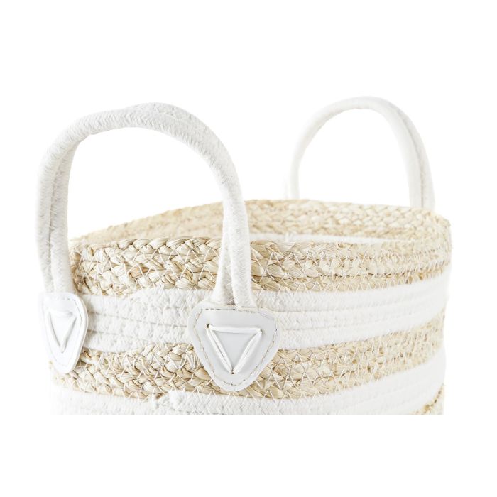 DKD Home Decor Cesta Blanco Beige 16 x 19 x 33 cm 1 DKD Home Decor Cesta Blanco Beige 16 x 19 x 33 cm 1