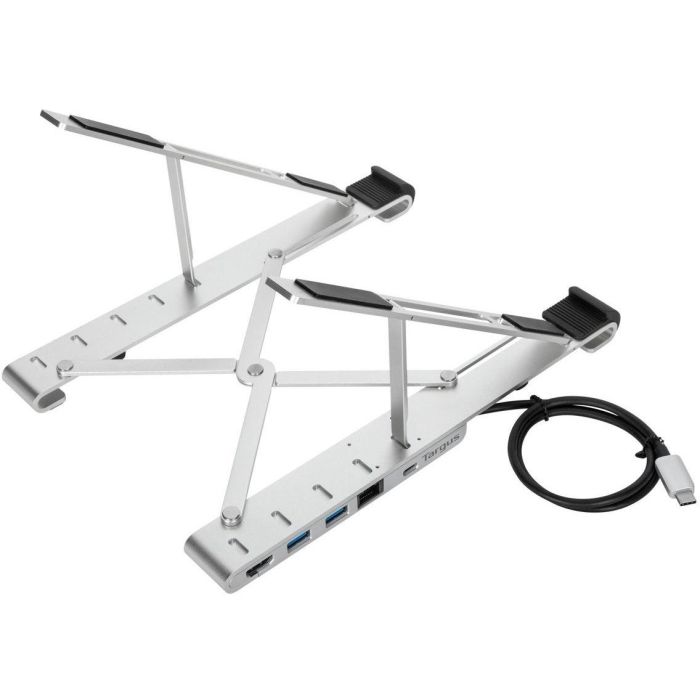 Targus Soporte Portátil con Dock Multi-puerto USB-C para Laptop, PD 100W, Plegable, Aluminio, 4K, Ajustable 8