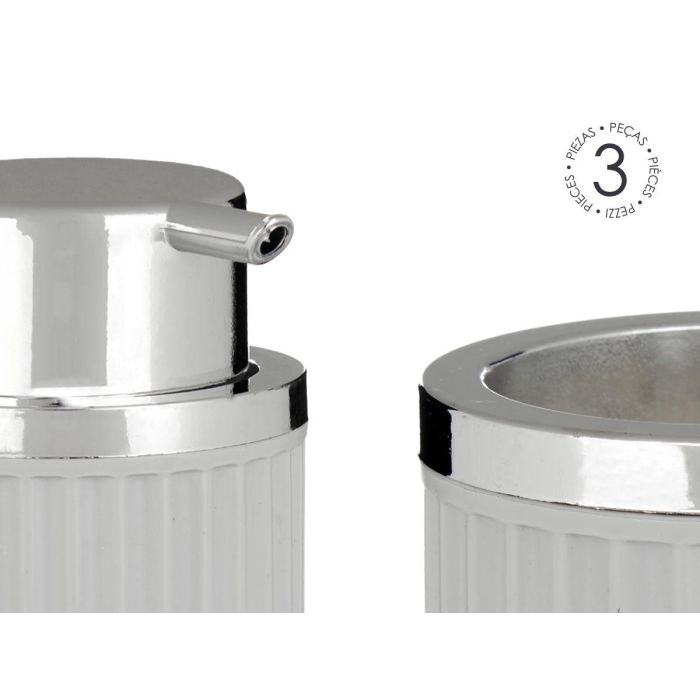 Set Baño 3 Piezas Gris Berilo - Jabonero, Dispensador y Bote (12 Unidades) 3 Set Baño 3 Piezas Gris Berilo - Jabonero, Dispensador y Bote (12 Unidades) 3