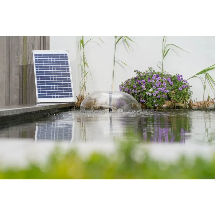 Ubbink Bomba para fuente solar SolarMax 1000, Panel 18V 580mA, Caudal 1350 l/h con chorros y campana Volcano