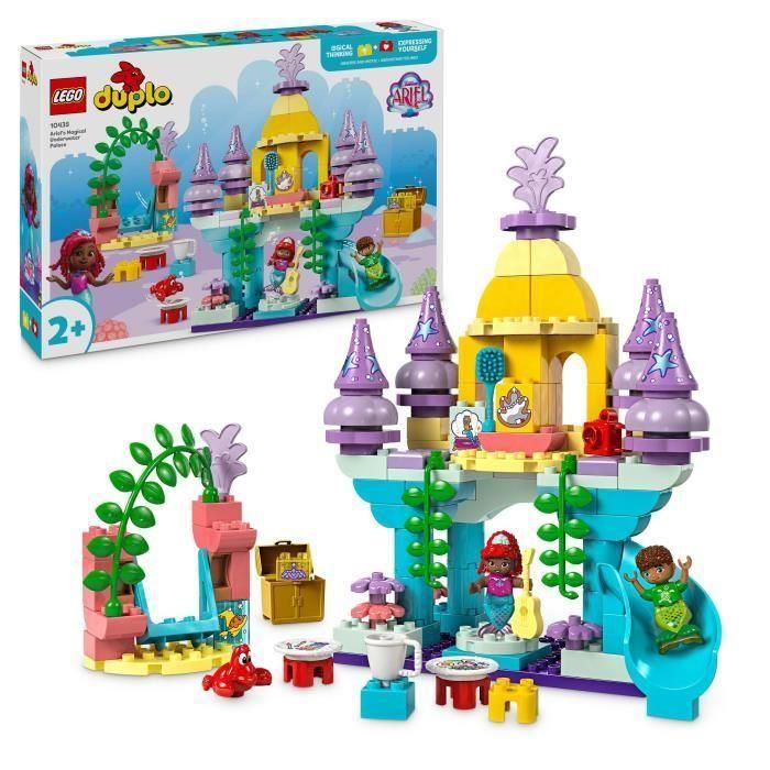 LEGO 10435 DUPLO Disney La Sirenita Ariel: El Palacio Mágico Subacuático - Set de Construcción con Figura de Ariel