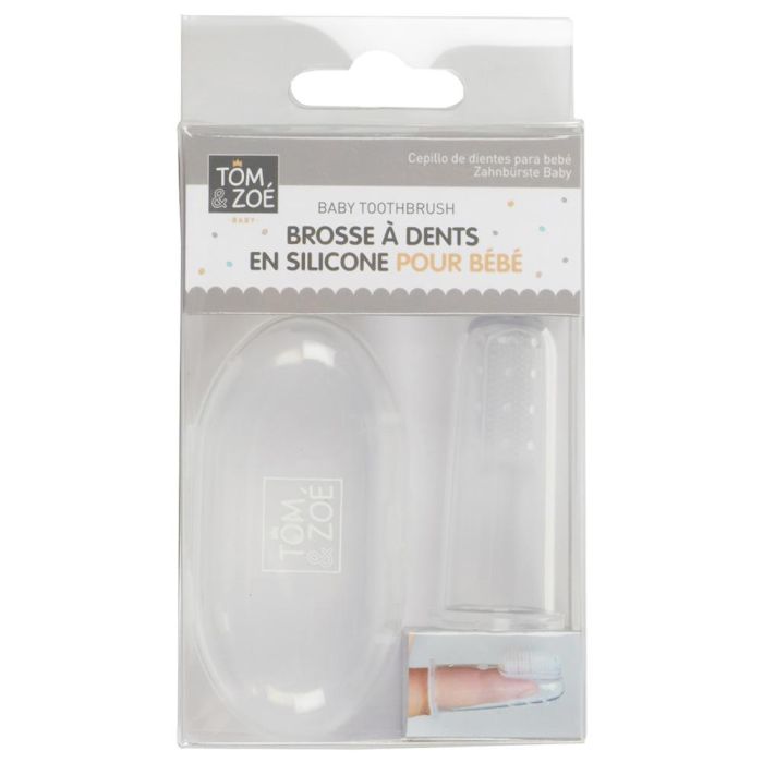 Tom et Zoe Cepillo Dientes Bebé con Dedal de Silicona para Higiene Bucodental 0 Tom et Zoe Cepillo Dientes Bebé con Dedal de Silicona para Higiene Bucodental 0