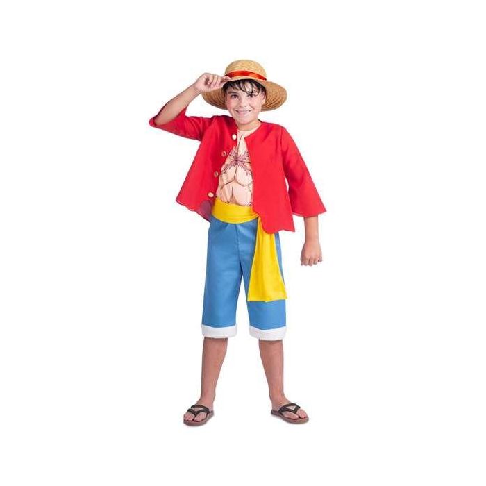 Disfraz luffy sombrero, chaqueta, camiseta, fajín y pantalón talla 7-9 y Disfraz luffy sombrero, chaqueta, camiseta, fajín y pantalón talla 7-9 y
