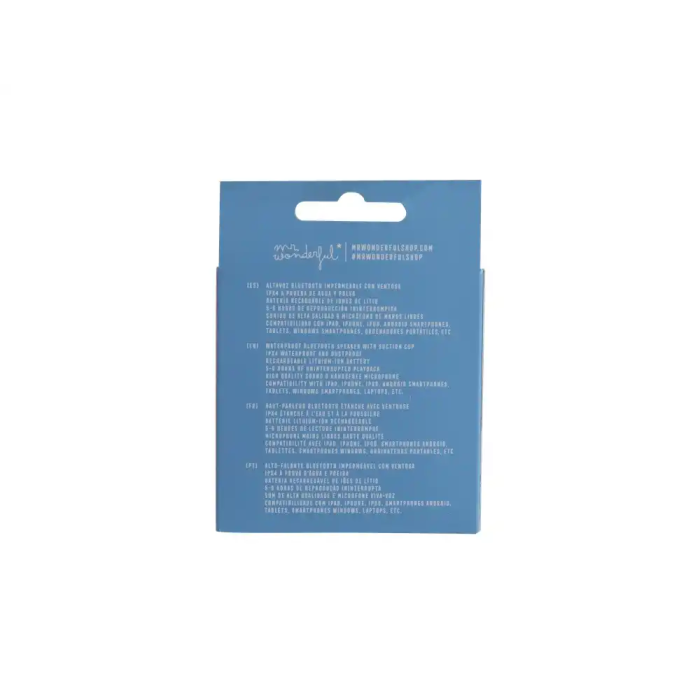 Wondee Mr. Wonderful Altavoz Bluetooth Portátil con Ventosa, Impermeable IPX4, Batería Recargable, 5-6h Autonomía