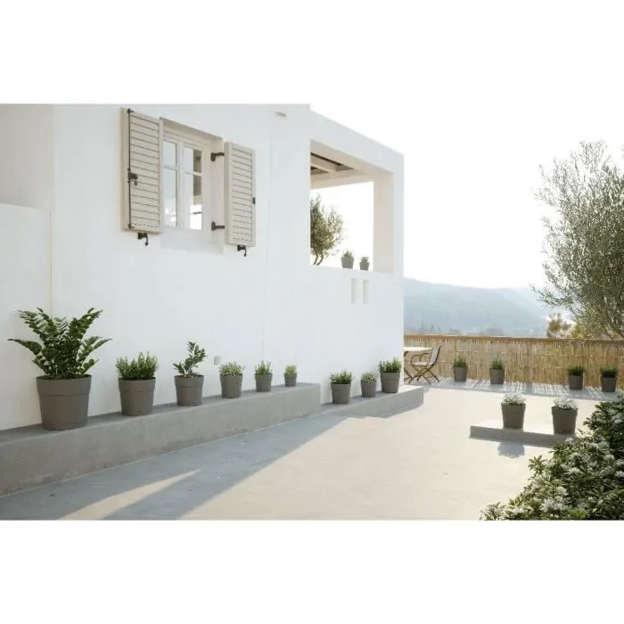 Artevasi ART5600442843705 Jarra de flores y capri redondo - Plástico - Tanque de agua - Diámetro 30 cm - Gris claro 3