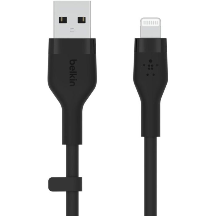 Belkin CAA008BT1MBK Cable USB-A a Lightning Silicona Clip 1m Negro 0 Belkin CAA008BT1MBK Cable USB-A a Lightning Silicona Clip 1m Negro 0