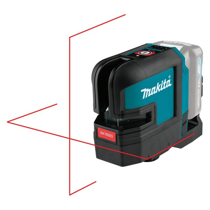 Makita SK105DZ Láser de Líneas Cruzadas 25 m, Autonivelante (±4°), Láser Rojo, Precisión ±3 mm/m, Batería 12V 4Ah Integrada, 40h Autonomía, Color Negro/Azul 1