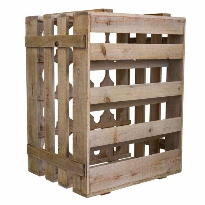 Botellero Alexandra House Living Natural Madera de abeto 32 x 55 x 41 cm 16 botellas Caja 4