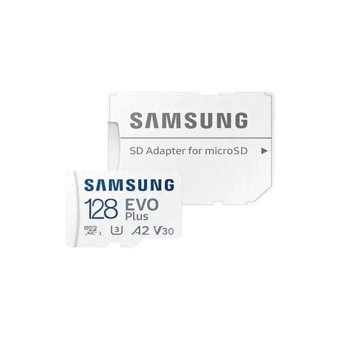 Samsung MB-MC128SA/EU Tarjeta Memoria microSDXC EVO Plus 128GB, 160MB/s, Clase 10 U3 A2 V30, con Adaptador SD para Móvil y Tablet