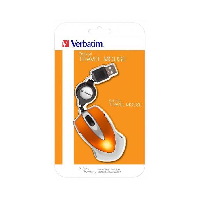 Verbatim Go Mini Ratón Óptico de Viaje USB Retráctil, 1000 dpi, Color Naranja, Ultraligero (44g), Ambidiestro, Ideal para Bolsillos o Portátiles 2 Verbatim Go Mini Ratón Óptico de Viaje USB Retráctil, 1000 dpi, Color Naranja, Ultraligero (44g), Ambidiestro, Ideal para Bolsillos o Portátiles 2