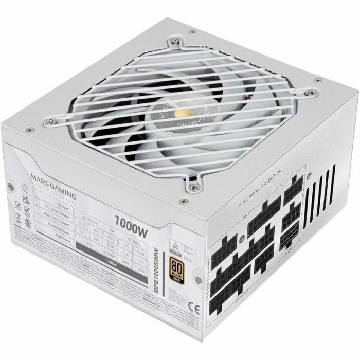 Fuente de Alimentación Mars Gaming MPB1000SIM/ 1000W/ Ventilador 14cm/ 80 Plus Gold/ Blanca Fuente de Alimentación Mars Gaming MPB1000SIM/ 1000W/ Ventilador 14cm/ 80 Plus Gold/ Blanca