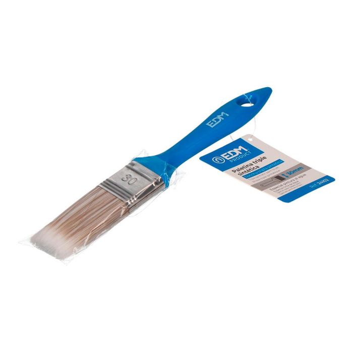 Edm Paletina sintetica triple especial agua 30 mm cerdas sinteticas para plasticas acrilica barniz al agua mango polipropileno 1