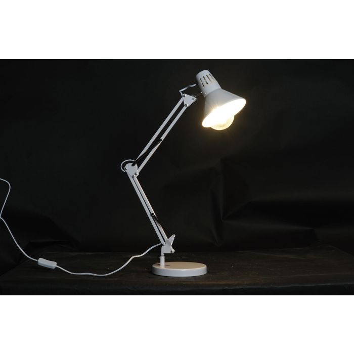 DKD Home Decor Lámpara de Sobremesa Estilo Escandinavo Blanca Metal Flexo para Oficina Casquillo E27 50W 39x69x22 cm 1 DKD Home Decor Lámpara de Sobremesa Estilo Escandinavo Blanca Metal Flexo para Oficina Casquillo E27 50W 39x69x22 cm 1