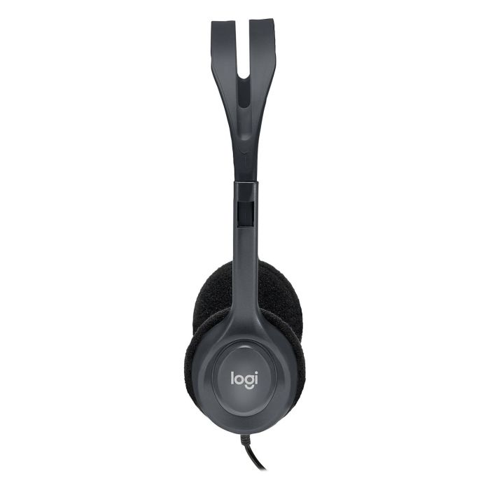 Logitech H111 Auriculares Estéreo con Micrófono Giratorio, Conexión Jack 3.5mm para PC, Móvil y Tablet